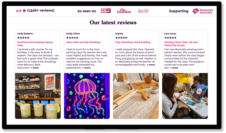 Automatically collect and display workshop reviews