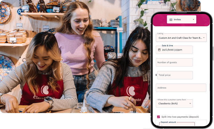 Create personalised booking links for private workshop events