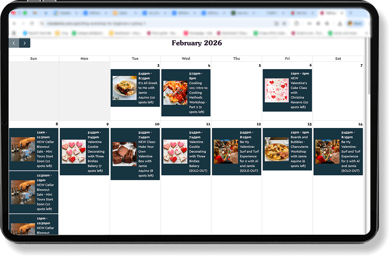 Integrated booking widgets synchronised with your hosted website