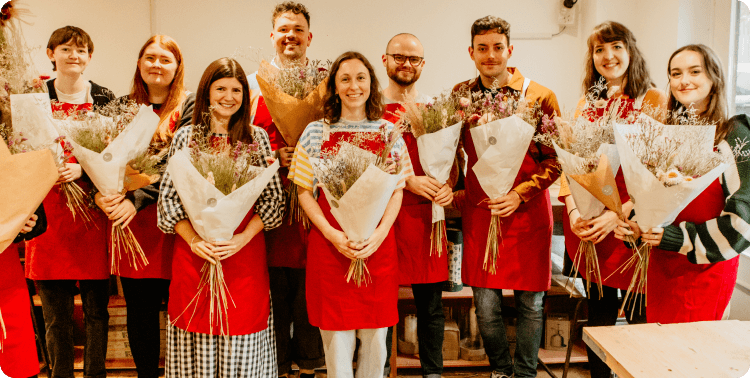 Private group event bookings for floristry and creative workshops