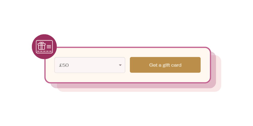 Sell gift cards seamlessly through your booking widget